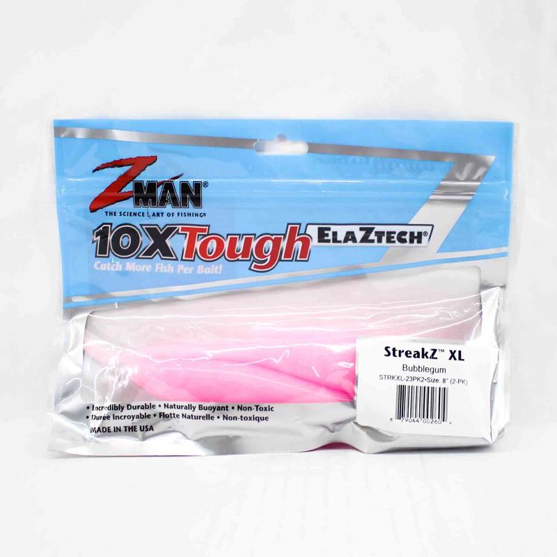 Zman Soft Lure StreakZ XL 8 Inch 2/Pack Bubble Gum (2604)