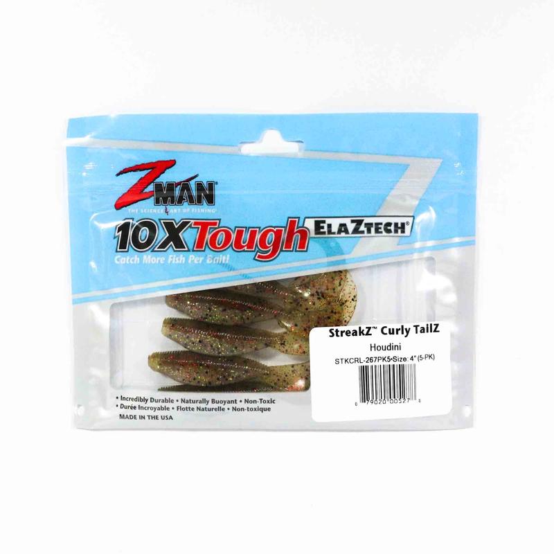 Zman Soft Lure StreakZ Curly 4 Inch 5/Pack Houdini (5278)