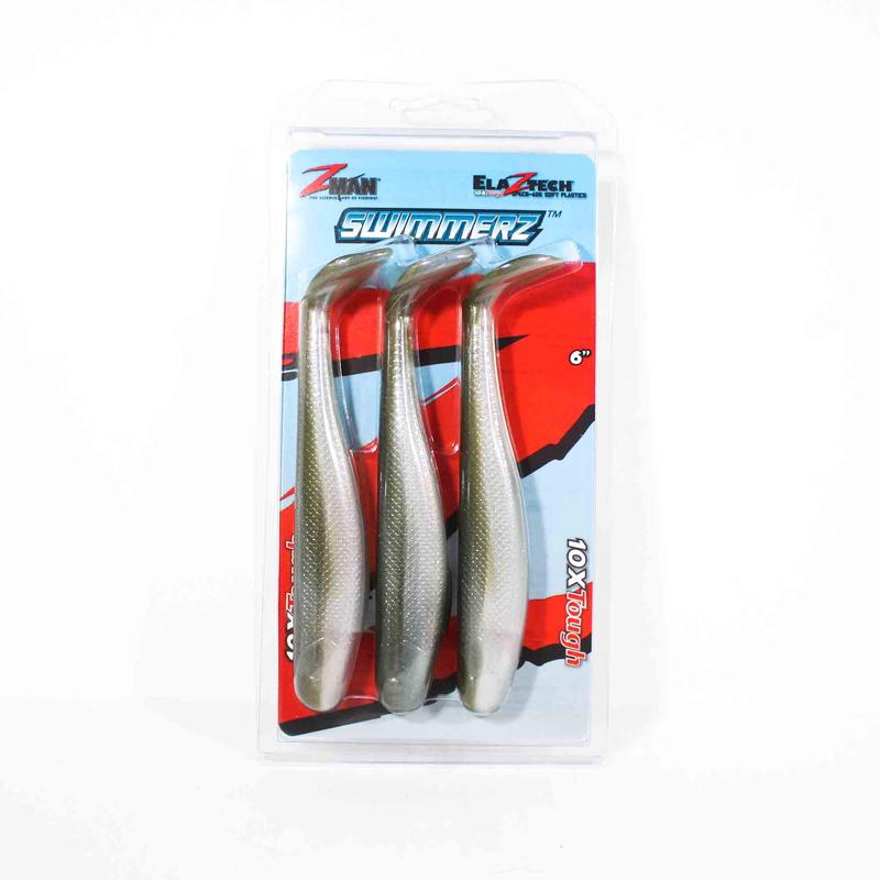 Zman Soft Lure SwimmerZ 6 Inch 3/Pack Shiner (4905)
