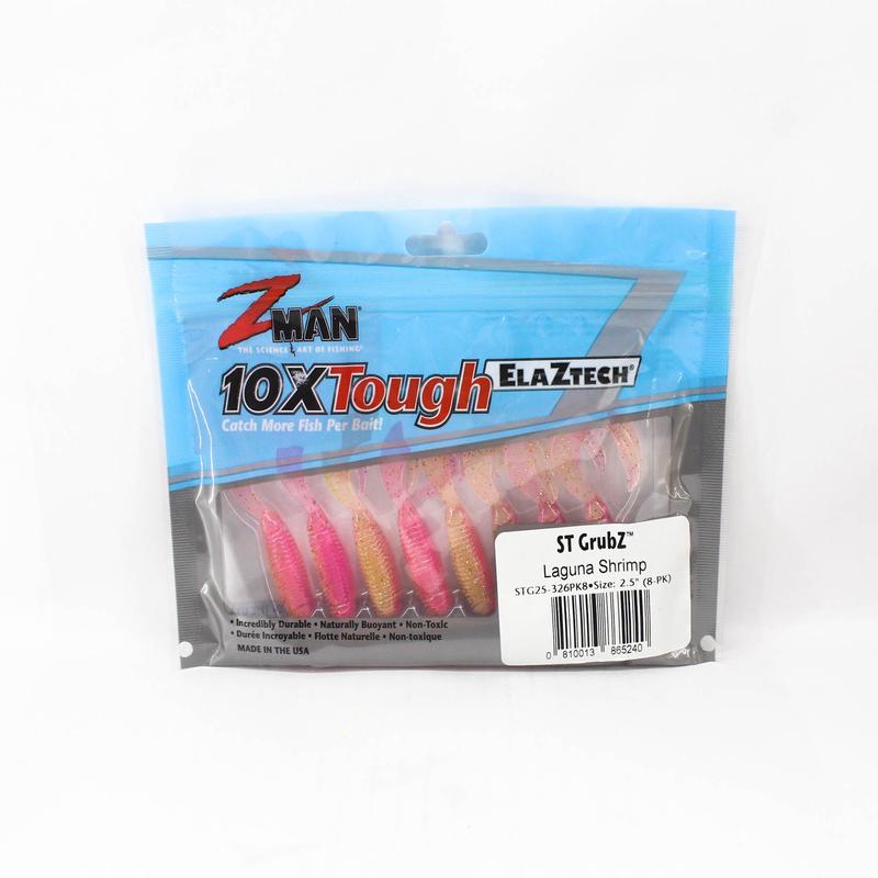 Zman Soft Lure ST GrubZ 2.5 Inch 8/Pack Laguna Shrimp (5240)