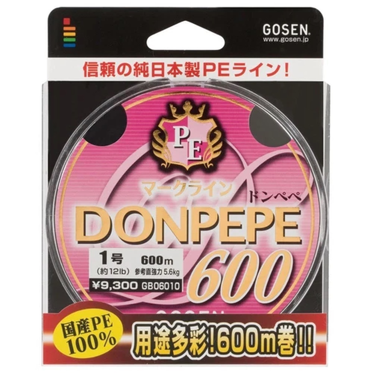 ** GOSEN PE MARK LINE DONPEPE Braided Line 600m Multi-Color 20~28lb