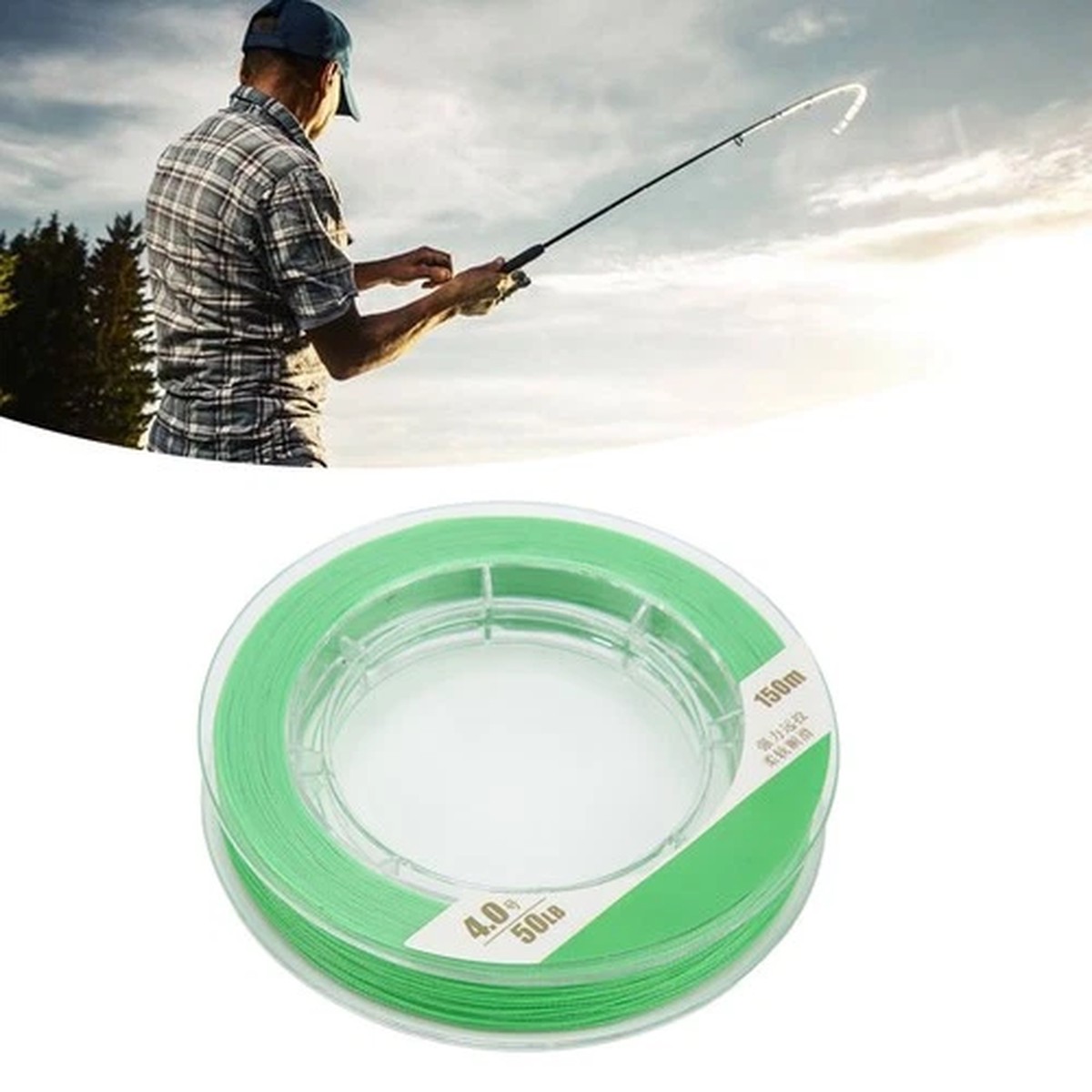 (4.0)Fishing Line Abrasion Resistant Woven Long Pull Fishing Braid Line For