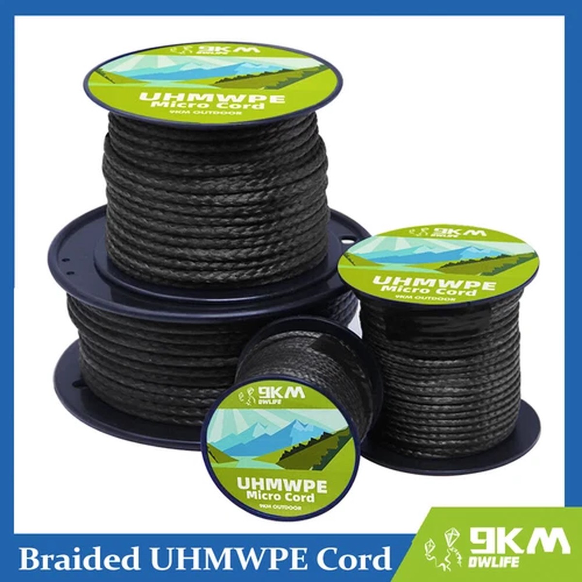 0.8mm~1.6mm Braided UHMWPE Cord Outdoor Repair Spliceable Rope for Spearfishing