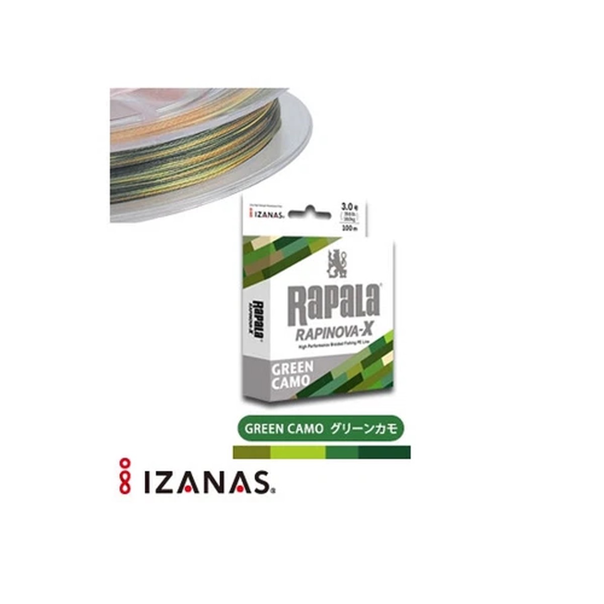 ** Rapala RAPINOVA X 4Braid PE Line 100m Green camo